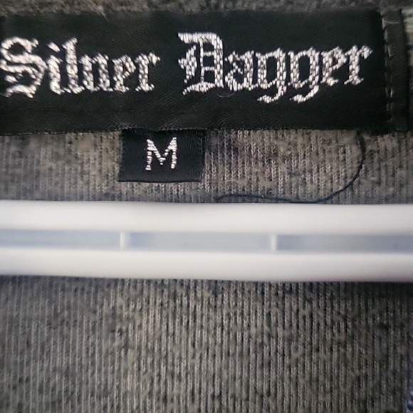 Womens silver dagger zip up hoodie - Picture 5 of 10